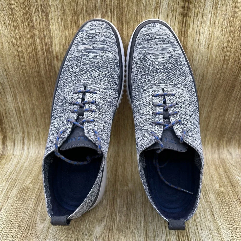 Cole Haan 2.Zerogrand Stitchlite Oxford Men's Size 12 M Grey Knit Lace Up C30321